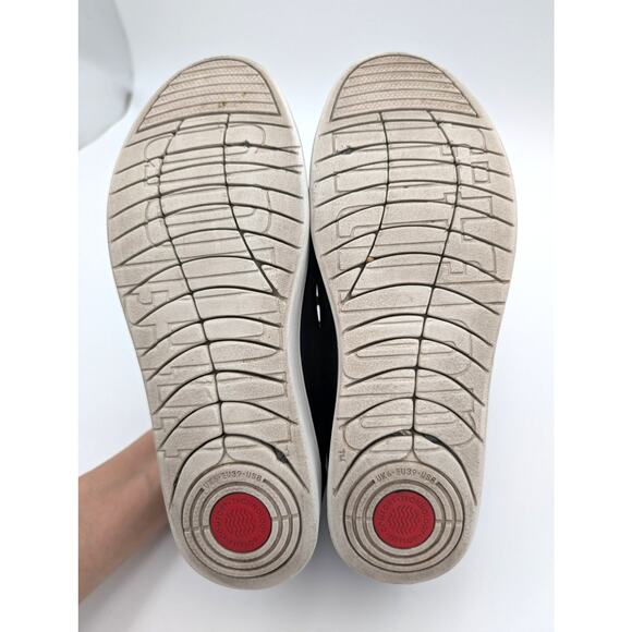 Fit Flop Rally Leather Sneaker Shoes Women's X22-001 Black/White Size US8 EU39 - Picture 8 of 13